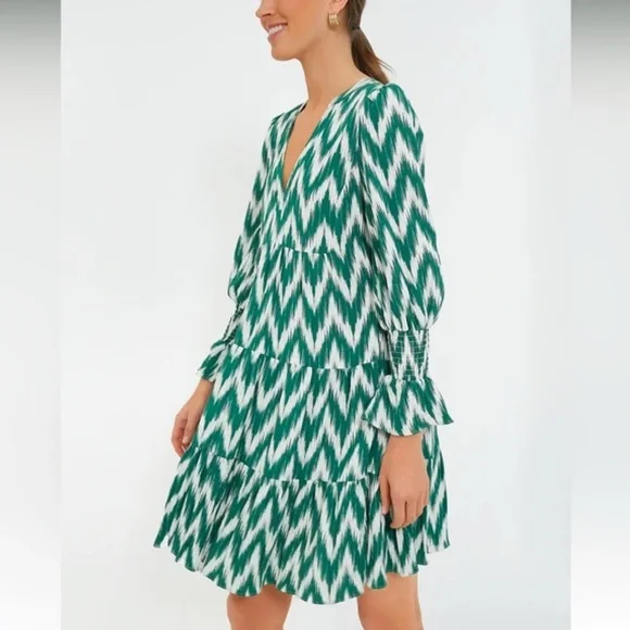 Pomander Place Green Ikat Kenzo Dress - Picture 2 of 6